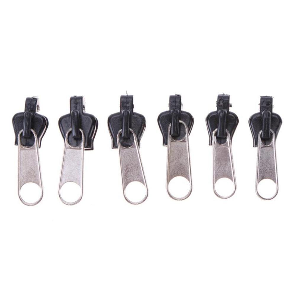 Kit de reparación de cremallera Universal, repuesto de cremalleras deslizantes de dientes para ropa, monederos y chaquetas, 6 uds.: silver 6pcs