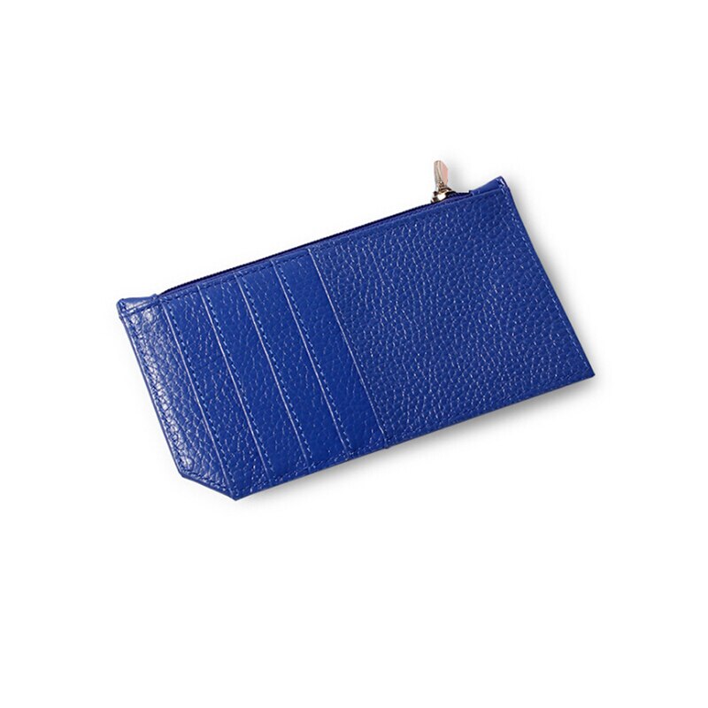 retro männer Und frauen Leder Mini Kreditkarte Tasche Ändern Kleine Geldbörse Kreditkarte Halfter: Blau