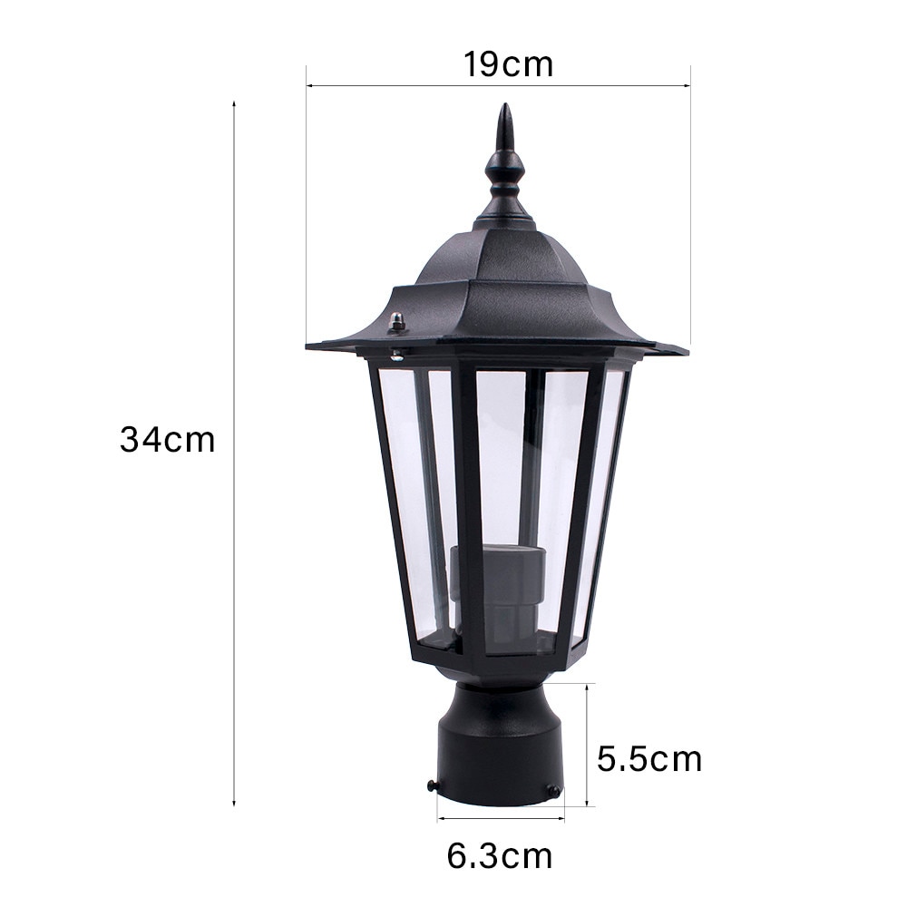 Post pole lys udendørs have gårdhave indkørsel yard lanternelampe sort hængende krog lommelygte til camping *20