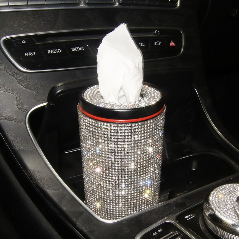 Car Crystal Diamond Tissue Box Diamante Block Type Home Office Hotel Car Luxury Rhinestone Tissue Paper Box Girls Women: Silver