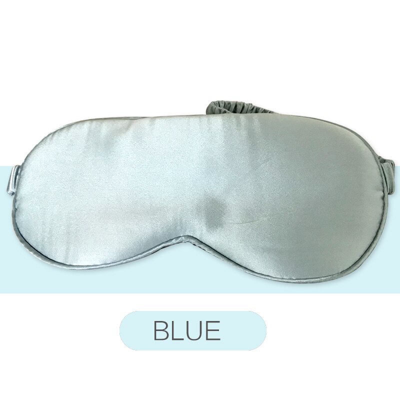 Momme-mascarilla de seda antifaz para dormir 19, cubierta parche del ojo, para los ojos, insomnio, cuidado del sueño, gafas de luz Escudo de: Blue