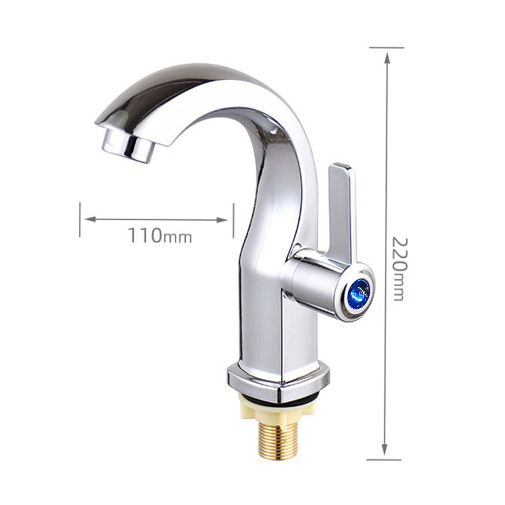 ABS Bathroom Basin Faucet Single Cold Water Tap Basin Sink Faucet Basin Sink Faucet Tap Accessories With Energy-saving Bubbler: Silver