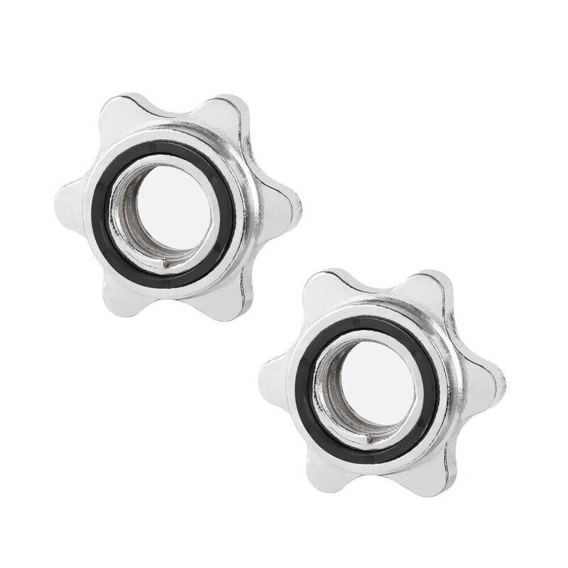 1 par stål håndvægt lås spinlock kraver barbell bar clips spin lås skrue tjek møtrik tilbehør til træningsudstyr