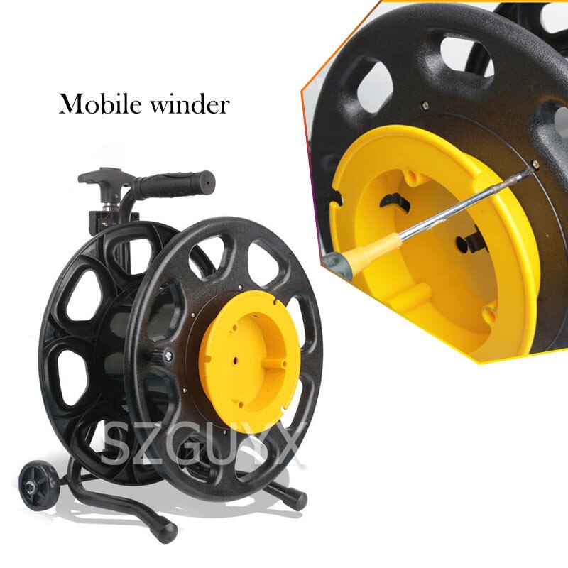 Manual receive and put spool reel Signal line power cord spool reel Mobile fiber optic cable reel
