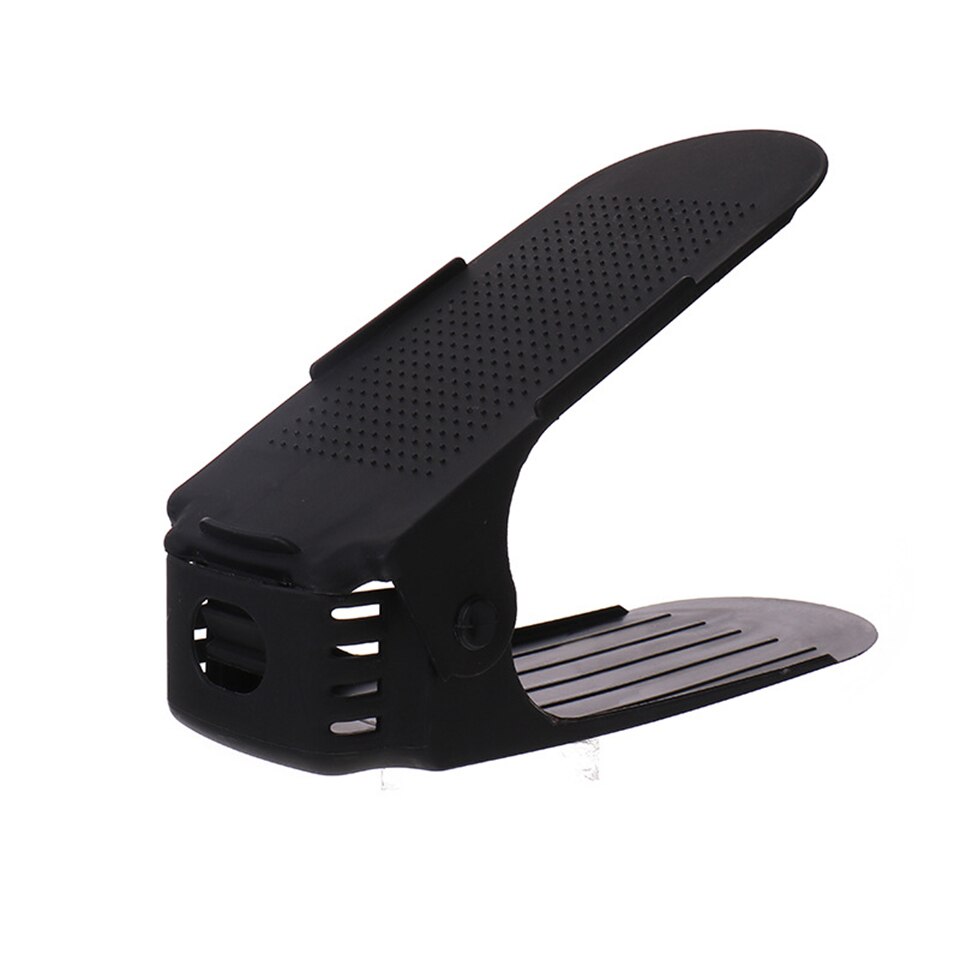 Soporte ajustable para calzado, organizador de zapatos con ranura para ahorro de espacio, armario, estante de almacenamiento, caja de zapatos: Black