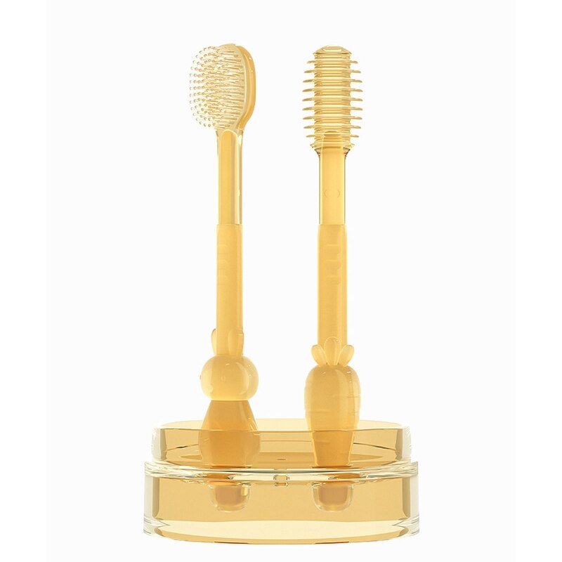 B2EB Baby Soft Bristle Toothbrush Silicone Tongue Brush Coating Cleaner Infant Toddle