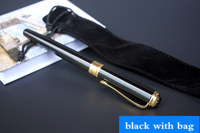 Hero High-end vulpen Iridium pen tip gouden pen clip Gratis carving zegen tekst: black with bag