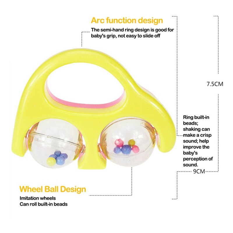 7x Del bambino Teether di Crepitio Del bambino di Crepitio Del bambino Appena nato 0-1 Giocattoli Educativi Sonaglio Combinazione Tuta