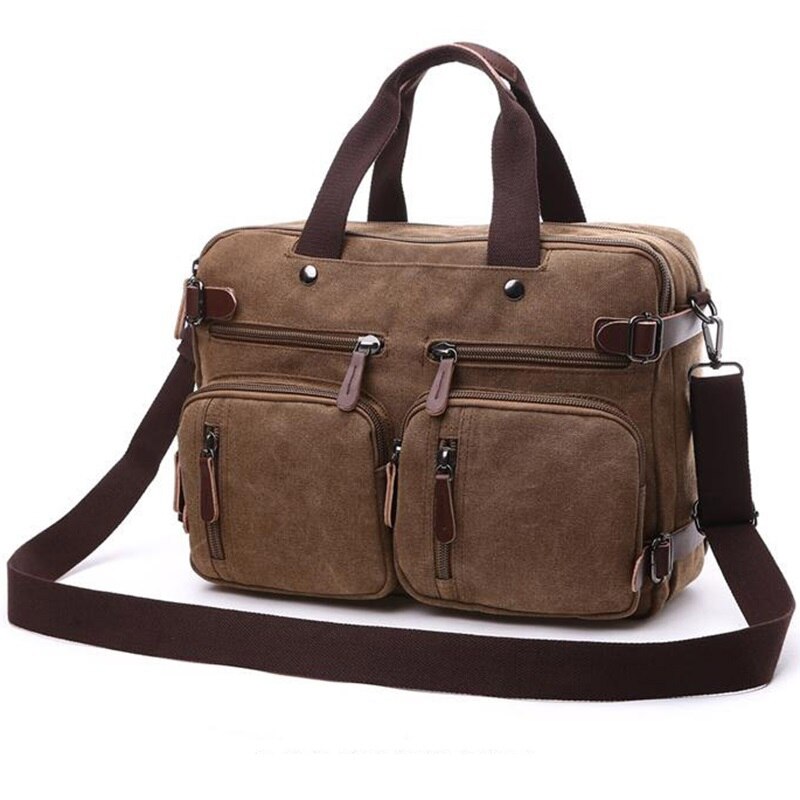 Bolso de mano Vintage para hombre, Bolsa de viaje informal, bandolera de lona, de clásico