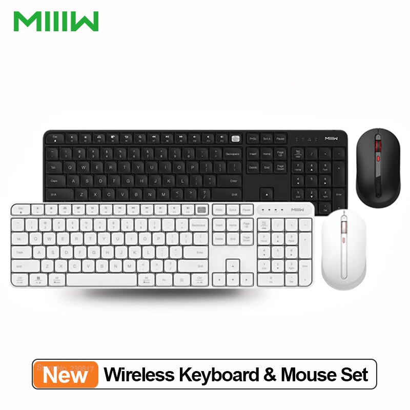 MIIIW Wireless Keyboard Mouse Set 104 Keys With USB Receiver 2.4GHz Mute Office Mouse Keyboard for PC