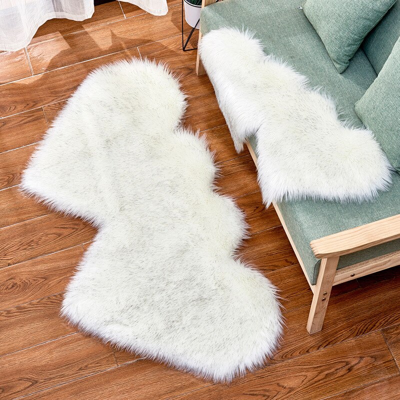 Pluche lange wol faux fur cupido tafel mat liefde double heart baby foto props mat winter harige dikke warm ontvangende deken: W-grey 60X120cm