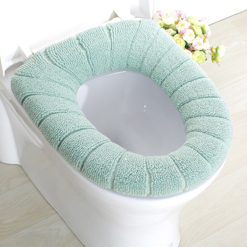 1pc housses de siège de toilette confortables en velours épais tricoté corail lavables pour siège de toilette standard motif citrouille coussin doux^: Nord de l'ue verte