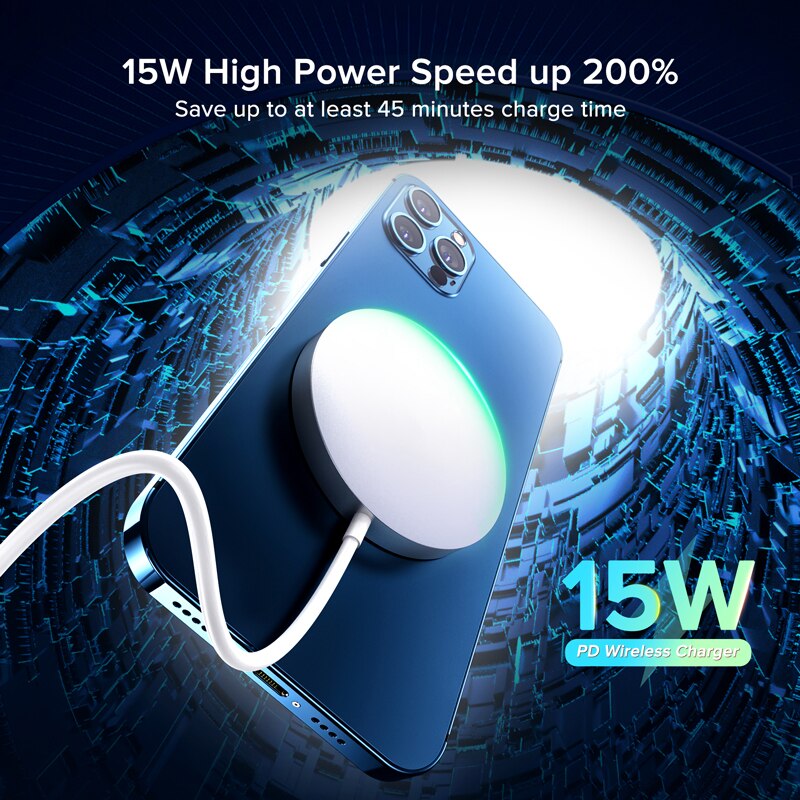 15W Qi Magnetic Wireless Charger Induction Fast Mag For Safe Wireless Charging Pad Adapter For iPhone 13 Pro Max 12 Mini Huawei