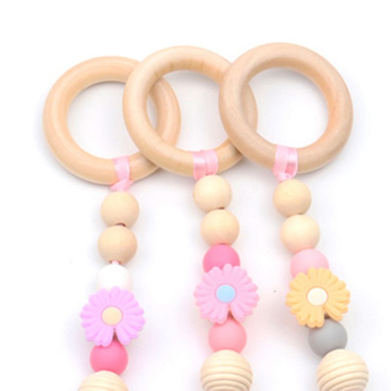 Baby Nordic Gym Frame Pendants Rack Hanging Beaded Kids Room Decoration Wood Ring-pull Toys