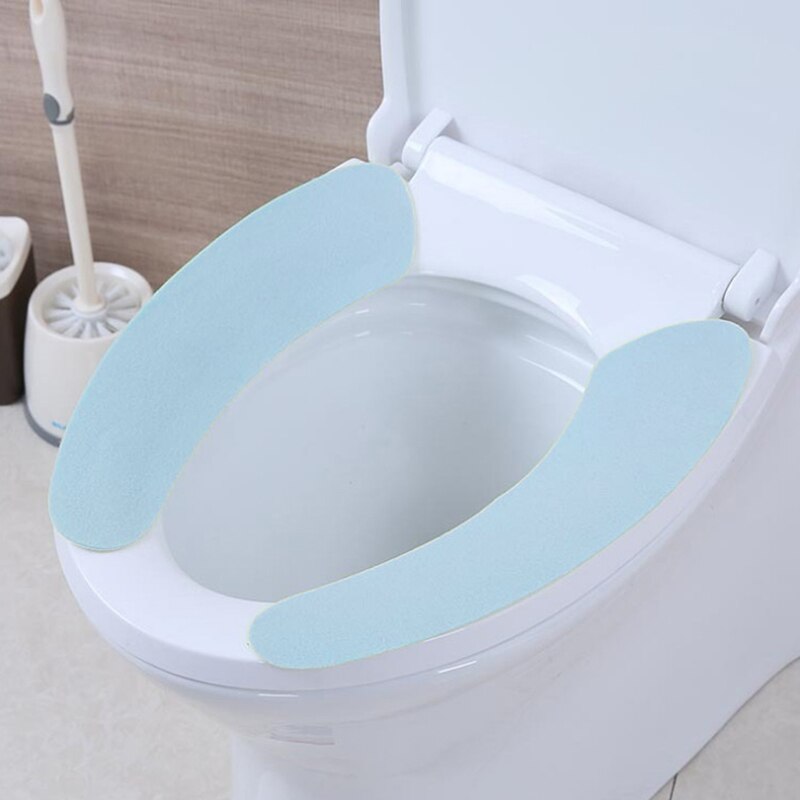 1 * cubierta de asiento del inodoro de WC pasta protector para asiento de inodoro lavable baño asiento calentador tapa de inodoro de Closestool pegajoso asiento Mat