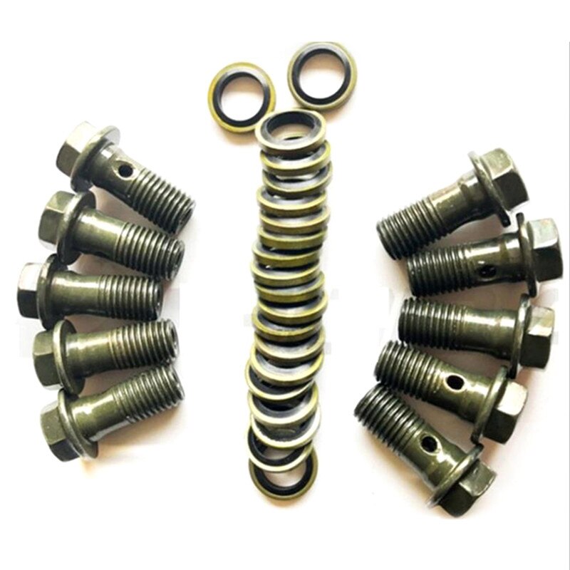 Dual Line Hose Dirt Pit Bike Motorcycle Double Banjo Bolt 2pcs M10*1.25Pitch Brake