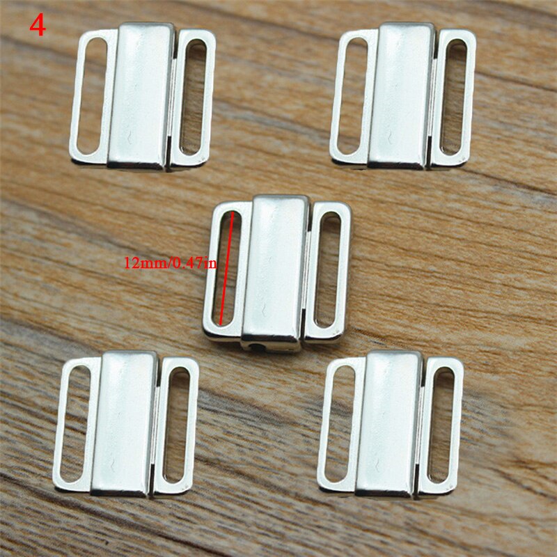 5 stk diy legering bh justering spænde clip badetøj bikini front lukning bh spænde metal sølv bh tilbehør: 4