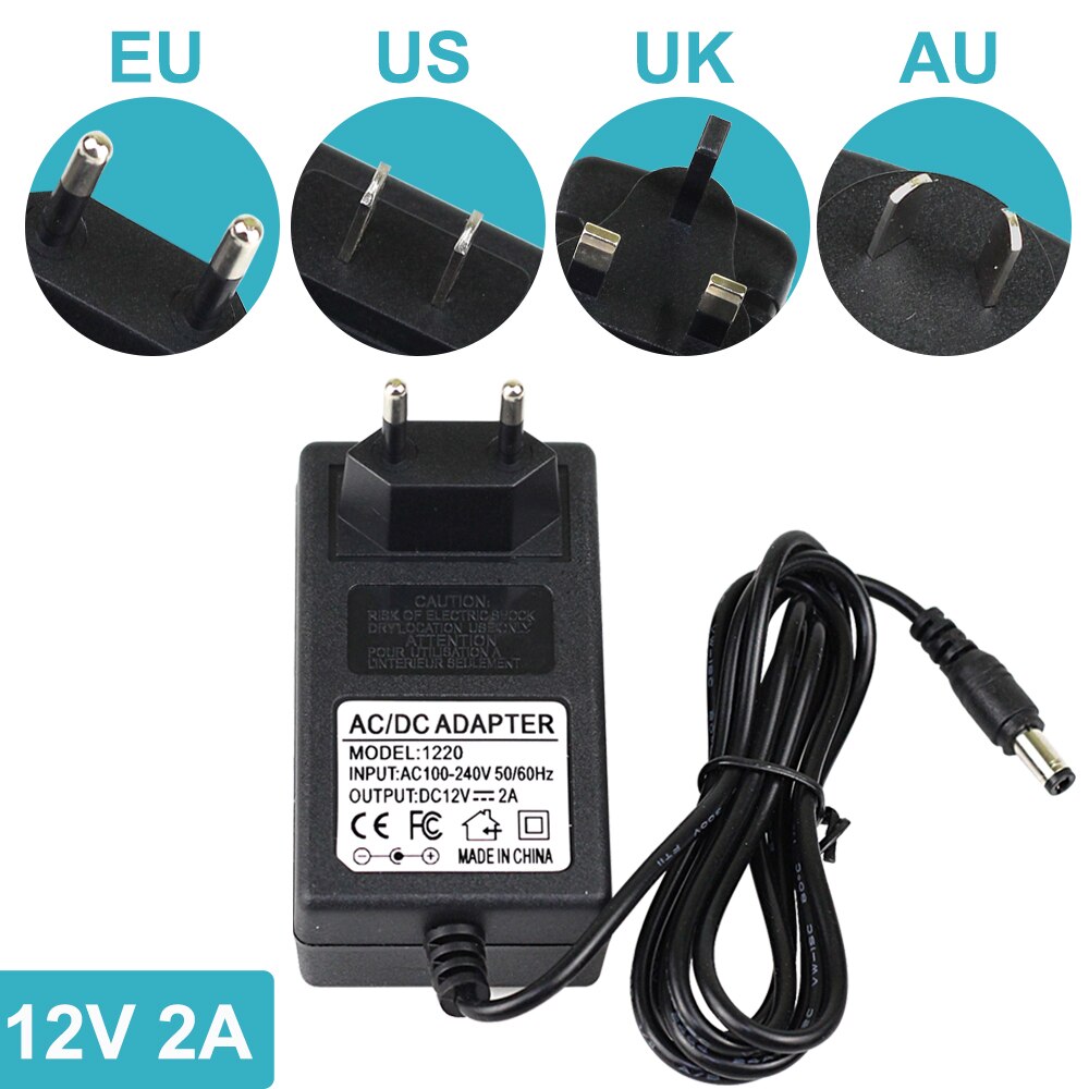 Voeding Dc 12V 2A Voeding Adapter Ac 100-240V Volt Universele Voeding Adapter Voor wifi Ip Camera Power