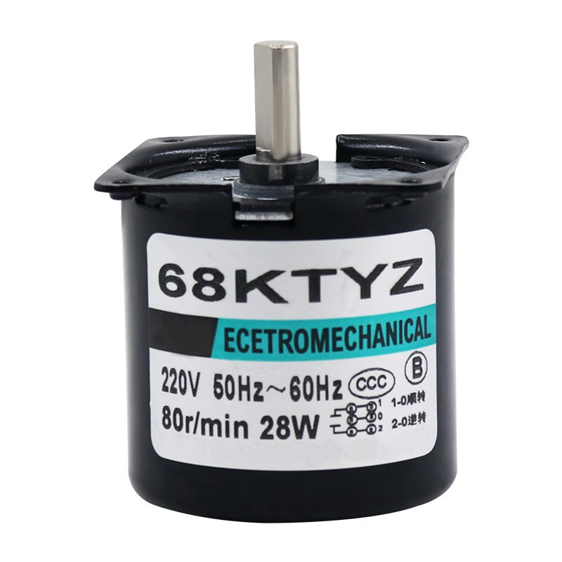 220V Ac Synchrone Motor 68Ktyz 68-KTYZ 28W Permanente Magneet Synchrone Reductiemotor Met Beugel