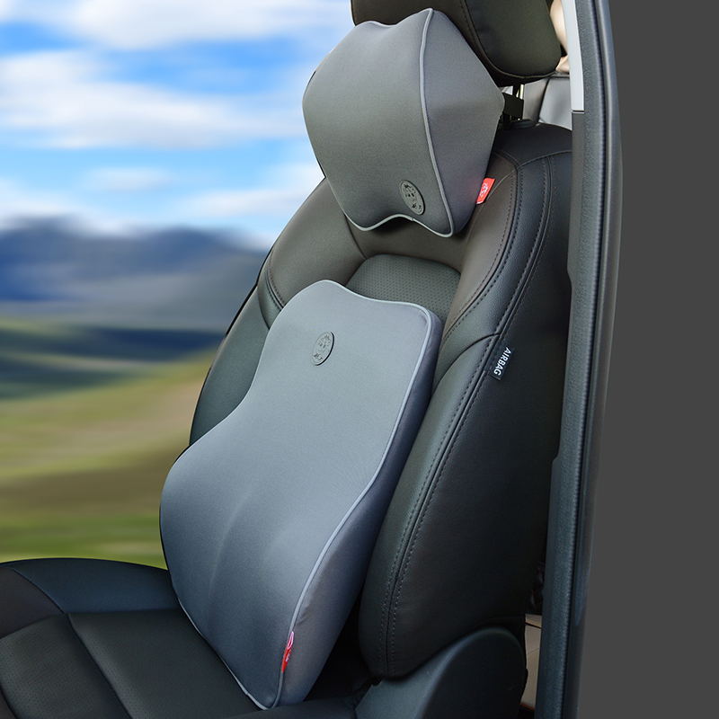 Coussin lombair Auto Kissen Zurück kissen Lenden Unterstützung niedrig zurück Schmerzen Linderung komfort Orthopädische Kissen Auto Zubehör Innen: grau einstellen 1