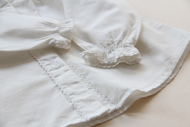 Mädchen Bluse Frühling Weiße Spitze Baumwolle Mädchen Shirt 2 4 6 8 10 Jahre Kinder Mädchen Volle Hülse Bluse kinder Baby Kleidung