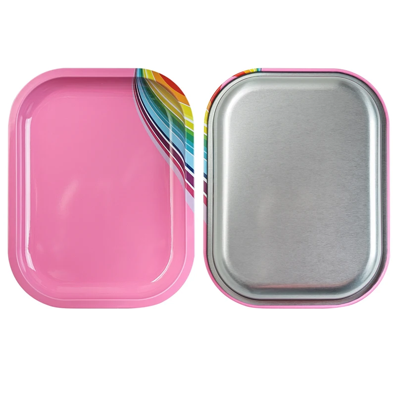 Cosmetic Storage Tray Manicure Nail Art Plate Stainless Steel Tweezers Clippers Pen Container Square False Nails Dish Tools