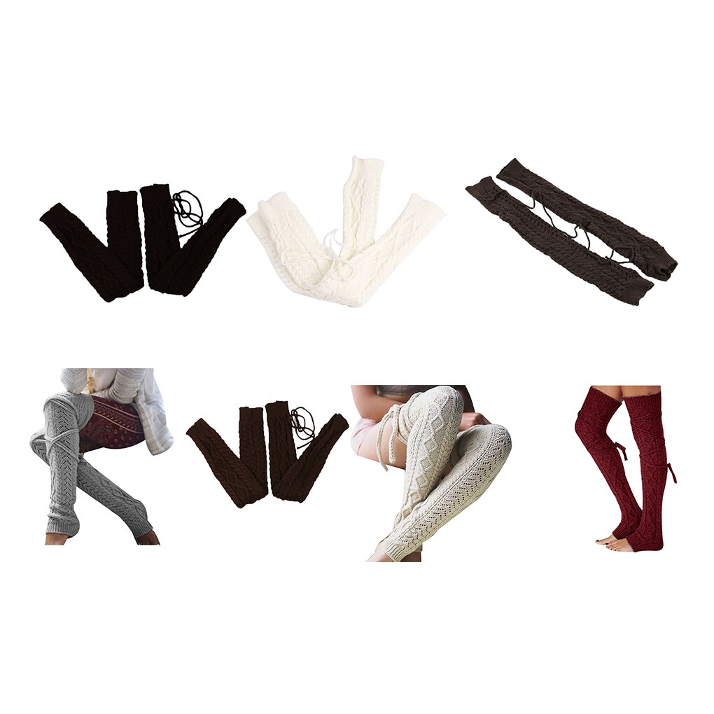 String kvinnor sticka tålös tjej vinter lår höga leggings stövlar strumpa