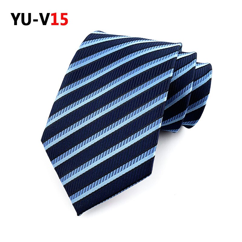 8cm Neck Ties for Men Casual Plaid Suits Tie Gravatas Blue Mens Neckties for Business Wedding Men Ties Men: YU-V15