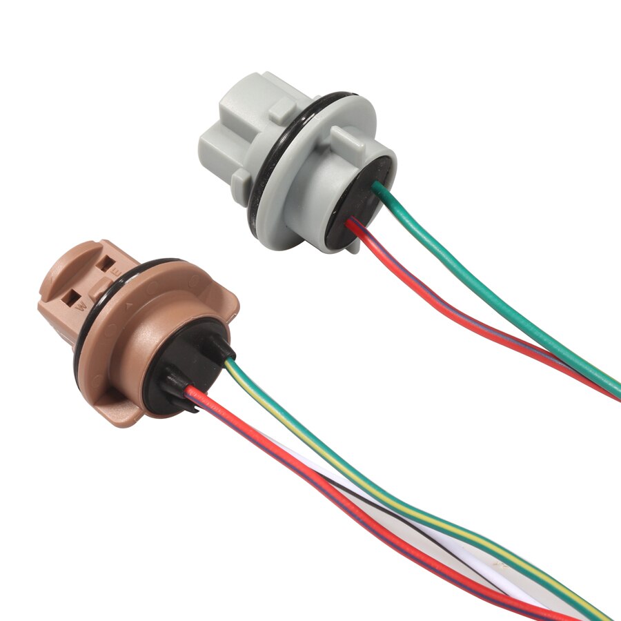 NHAUTP 2Pcs T20 7443 Socket Adapter W21/5W 7440 W21W LED Connect Wiring Holder Car Brake Light Reverse Lamp Base