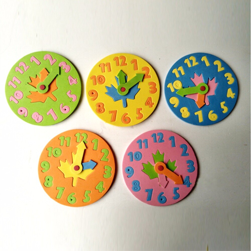 1Pcs 3-6 Jaar Oud Diy Eva Klok Leren Onderwijs Speelgoed Fun Puzzel Spel Voor Kinderen Baby speelgoed