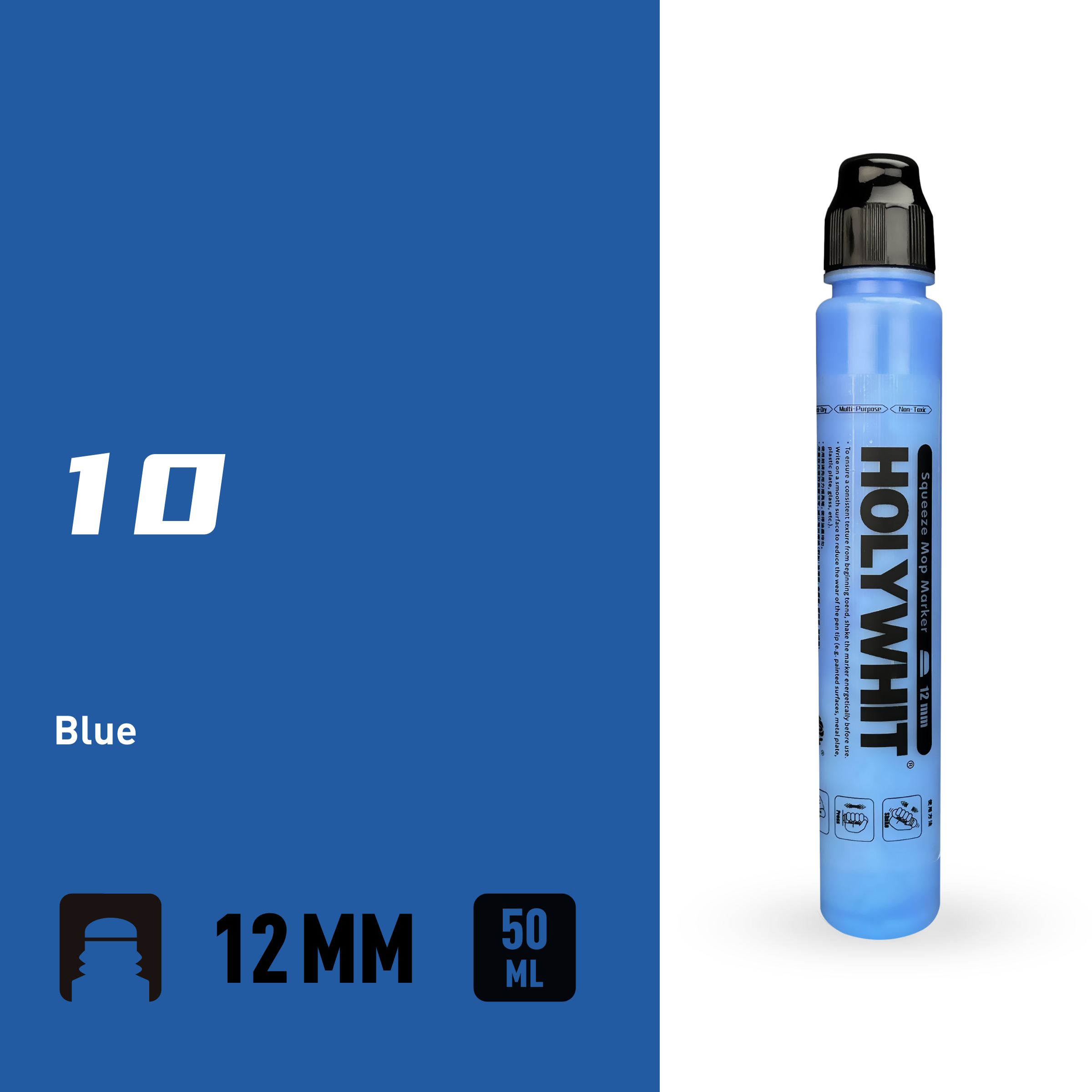 50ml graffiti pływ długopis Farba na bazie oleju Podpis Okrągła końcówka Zakreślacz Wodoodporny 12mm farba długopis znak Malowanie ścian: Niebieski