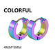 1/5 Pairs Men Women Punk Rock Stainless Steel Huggie Ear Circle Earring Piercing Push-Back Ear Buckle Gothic Jewelry: Imitation Rhodium Plated