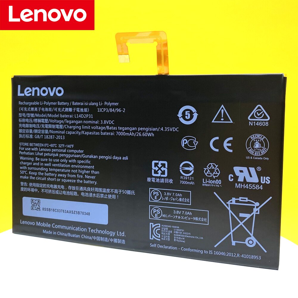 Original L14D2P31 Lenovo Tab 2 A7600-F A10-70F Tab2 A10-70 A10-70L Tablet Battery