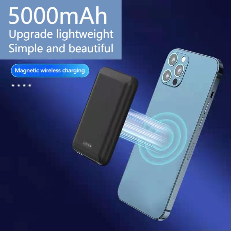 Arvin Magnetische Draadloze Oplader 5000Mah Mini Power Bank Voor Iphone 12Pro Max Mini Magnetische Externe Batterij Draagbare Powerbank