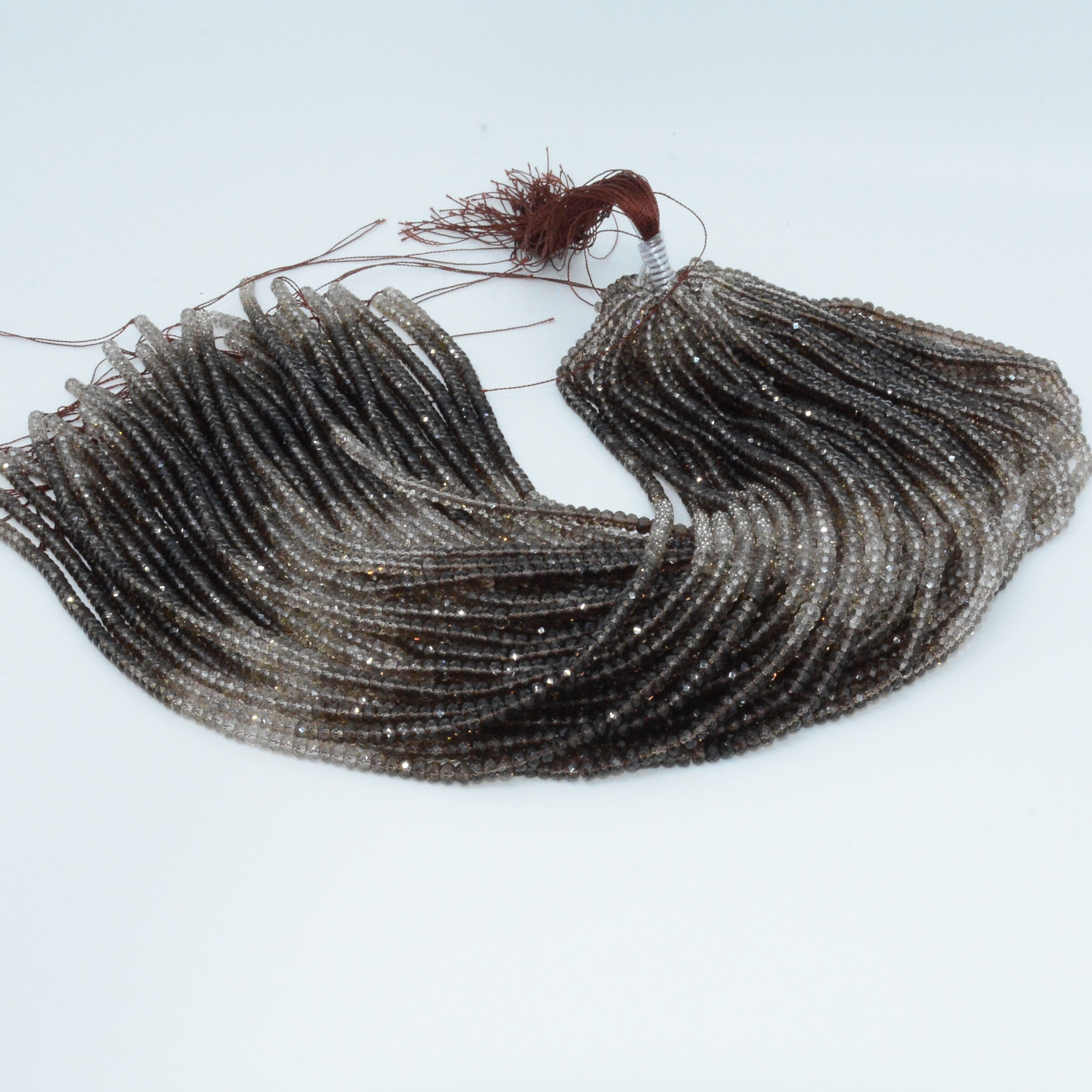 Naturalne kwarc dymny szlifowane okrągłe koraliki 4.2mm, grubość około 3mm