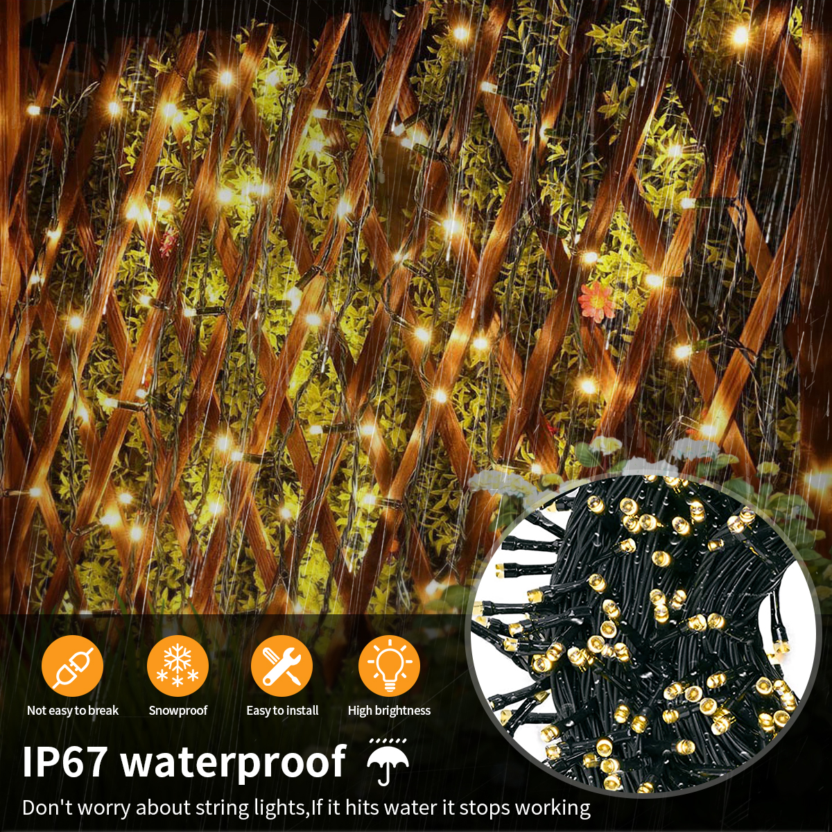 1/2/3 Uds. Guirnalda de luces LED 10M/20M/30M adorno de Hada de árbol de Navidad para exteriores 220V enchufe europeo/110V enchufe estadounidense, lámpara de decoración de CW/WW/RGB