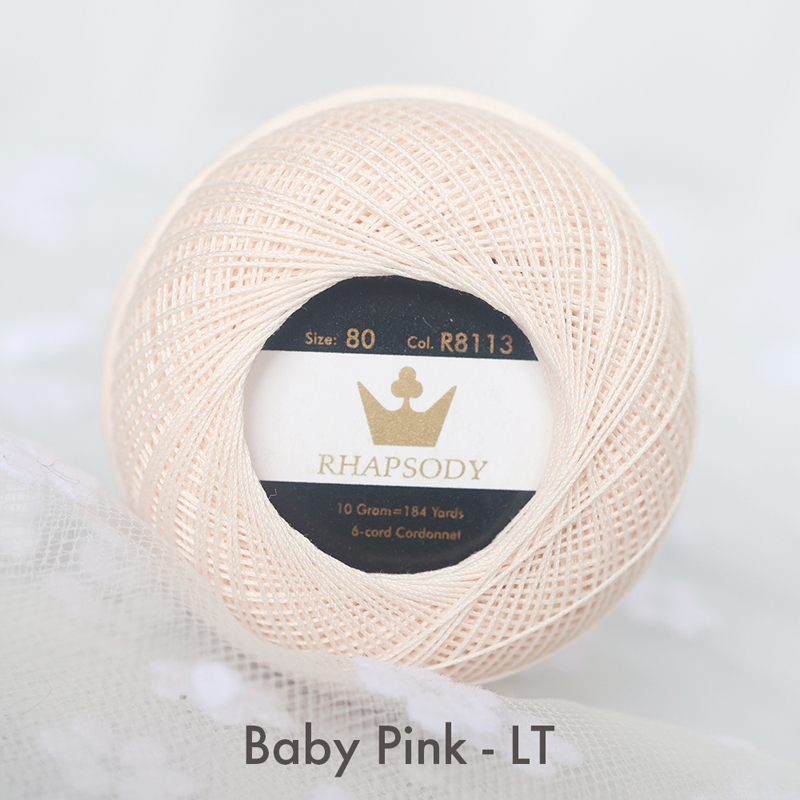 Rhapsody superior tamaño 80 algodón egipcio bateo de ganchillo, hilo de tejer encaje 10 g/unidad 184 yardas primavera macarrón 22 colores: Rosa púrpura