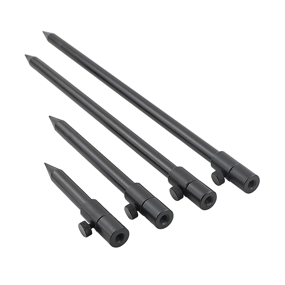 2 x karpe fiskebank pinner aluminium svart stang pod diameter 16mm fiske tilbehør