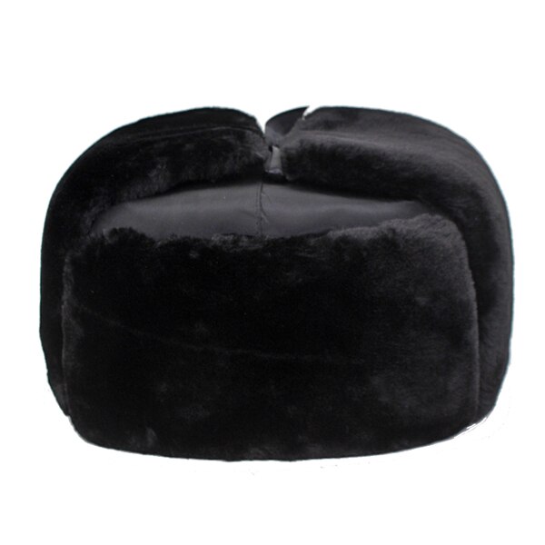 AETRUE Winter Bomber Hat Men Winter Hats For Men Women Thick Earflap Warm Ski Outdoor Sport Gorro Mask Male Balaclava Bomber Hat: black