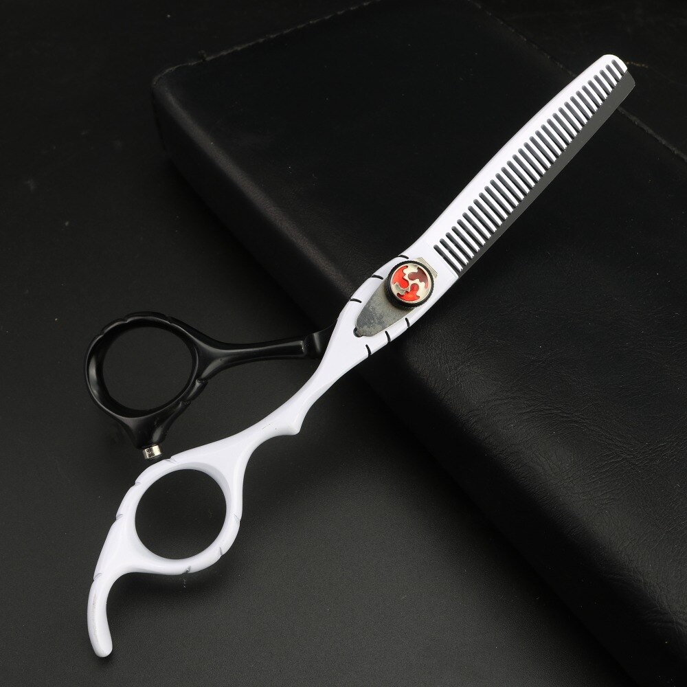 Black and white handle hairdressing scissors Standard 6.0 inch hairdressing supplies Sharp scissors Tools