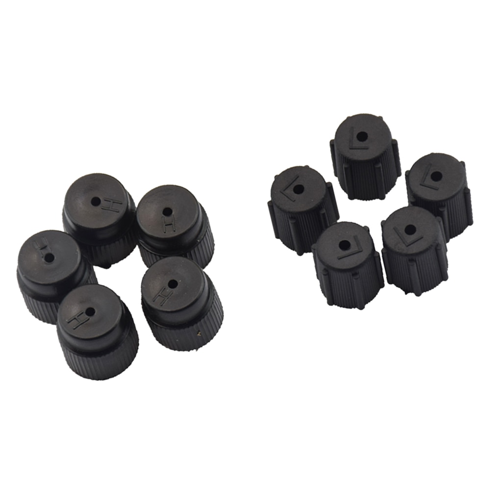 10 stück Auto R134a 5 Niedrigen 13mm & 5 Hohe 16mm Klimaanlage Service AC Ladung Hafen Kappe Universal- Schwarz