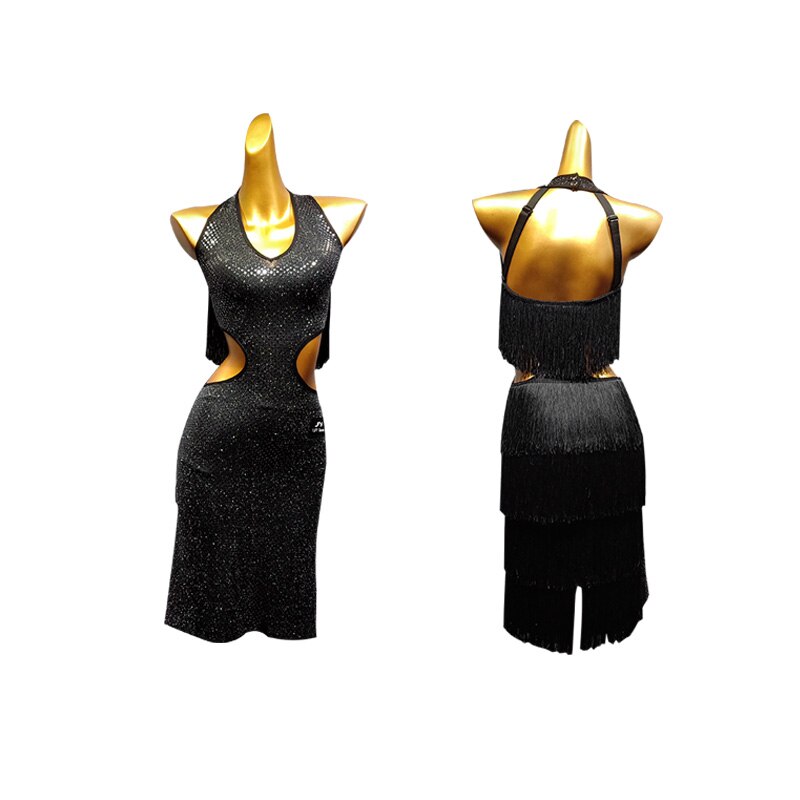tassel backless latin dance dresses for salsa dress dance clothing tango dress dance wear salsa dance costumes latin dress