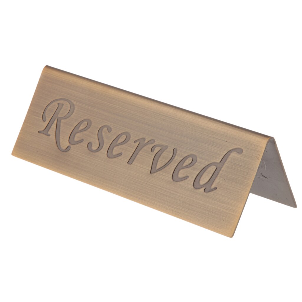 Stainless Steel Reserved Table Sign Booked Stand Rackfor Hotel Club Shops