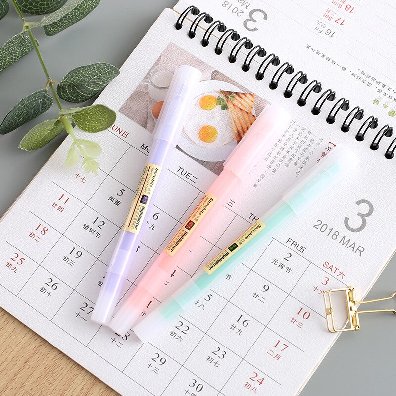 10 Colors Cute Plastic Highlighters Markers Kawaii Watercolor Pens For Kids Graffiti Painting Korean Stationery School Supplies