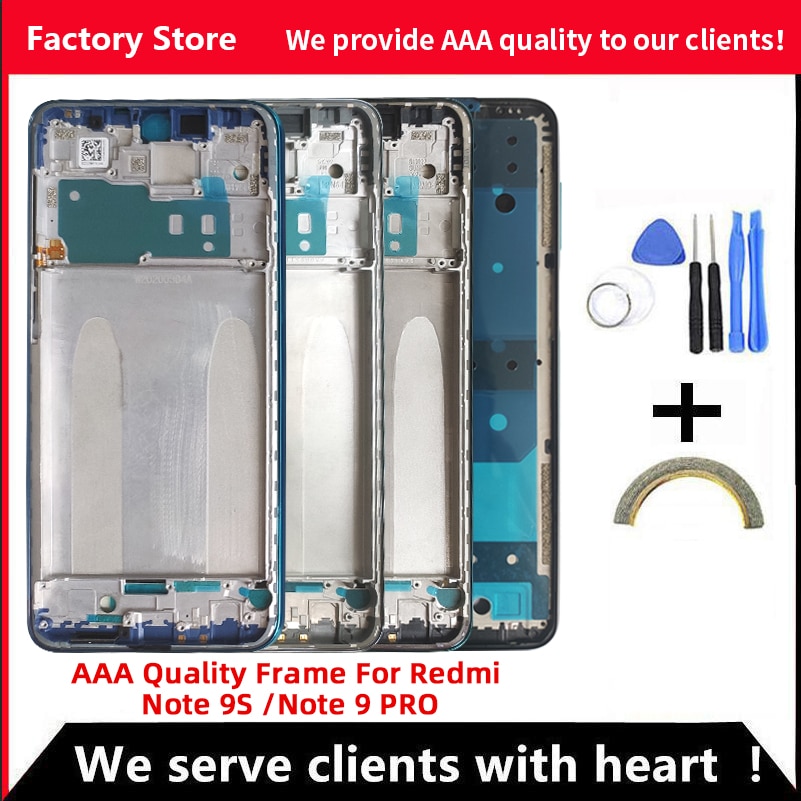 Aaa Midden Frame Voor Xiaomi Redmi Note 9 5s Midden Frame Behuizing Cover Voor Xiaomi Redmi Opmerking 9 Pro metalen Frame