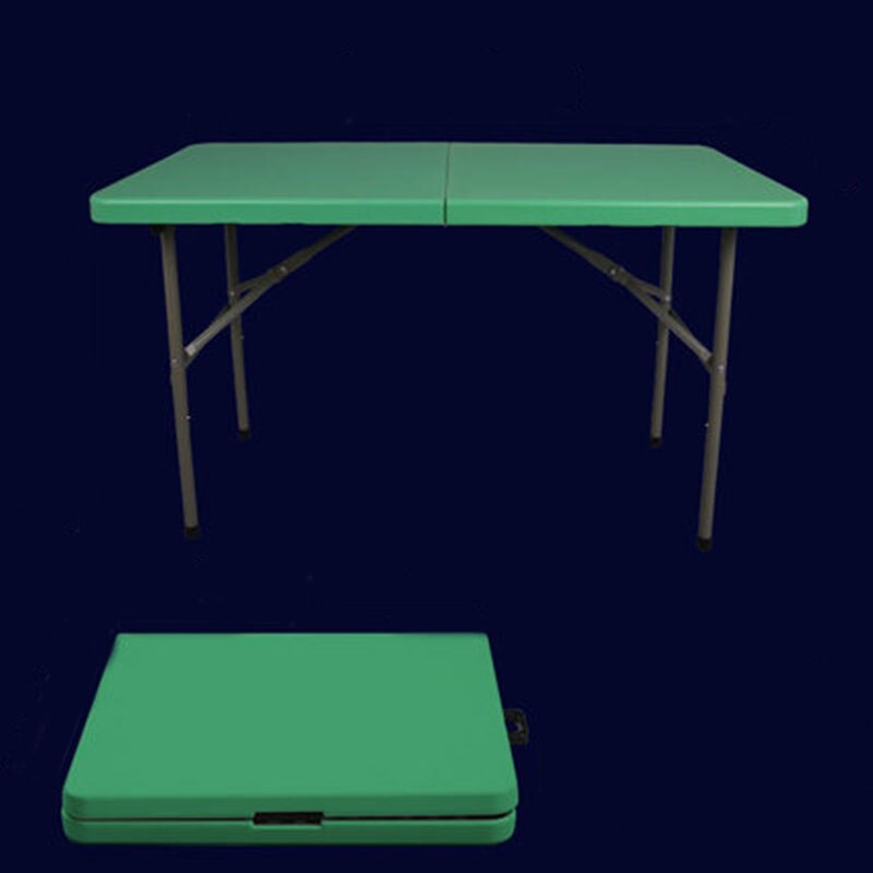 Folding table outdoor portable floor stall table table household simple dining table chair learning plastic long desk: Green