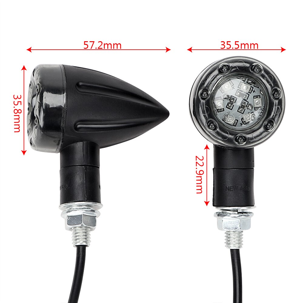 1 Paar Motorfiets Flasher Indicator Lamp Voor Harley Mini Bullet Led Richtingaanwijzers Motorfiets Verlichting Brake Stop Light