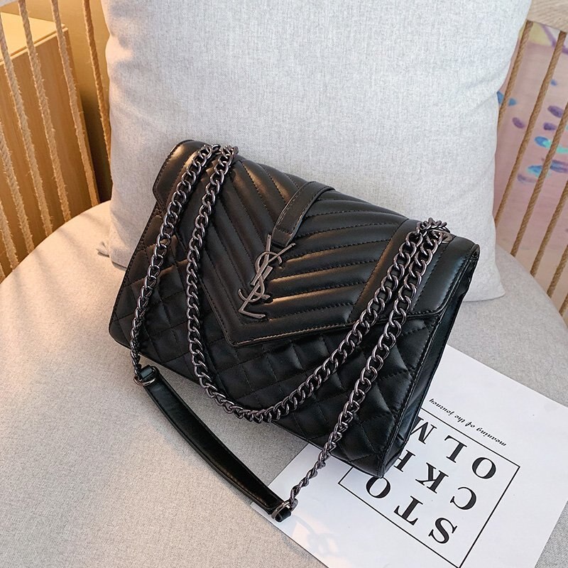 Novo saco da senhora losango bordado linha textura macia corrente saco moda um-ombro envelope saco: 04