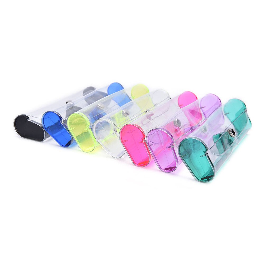 Transparent reading glasses case plastic eyeglass case for myopic lens multicolour eyewear case PVC glasses box 6 Colors