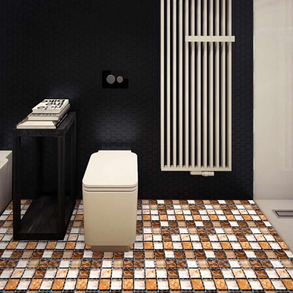 PVC Anti-collision Tile Stickers 10pcs/set DIY Waterproof Floor Decor Decal Mosaic Thickened Wall Tile Stickers